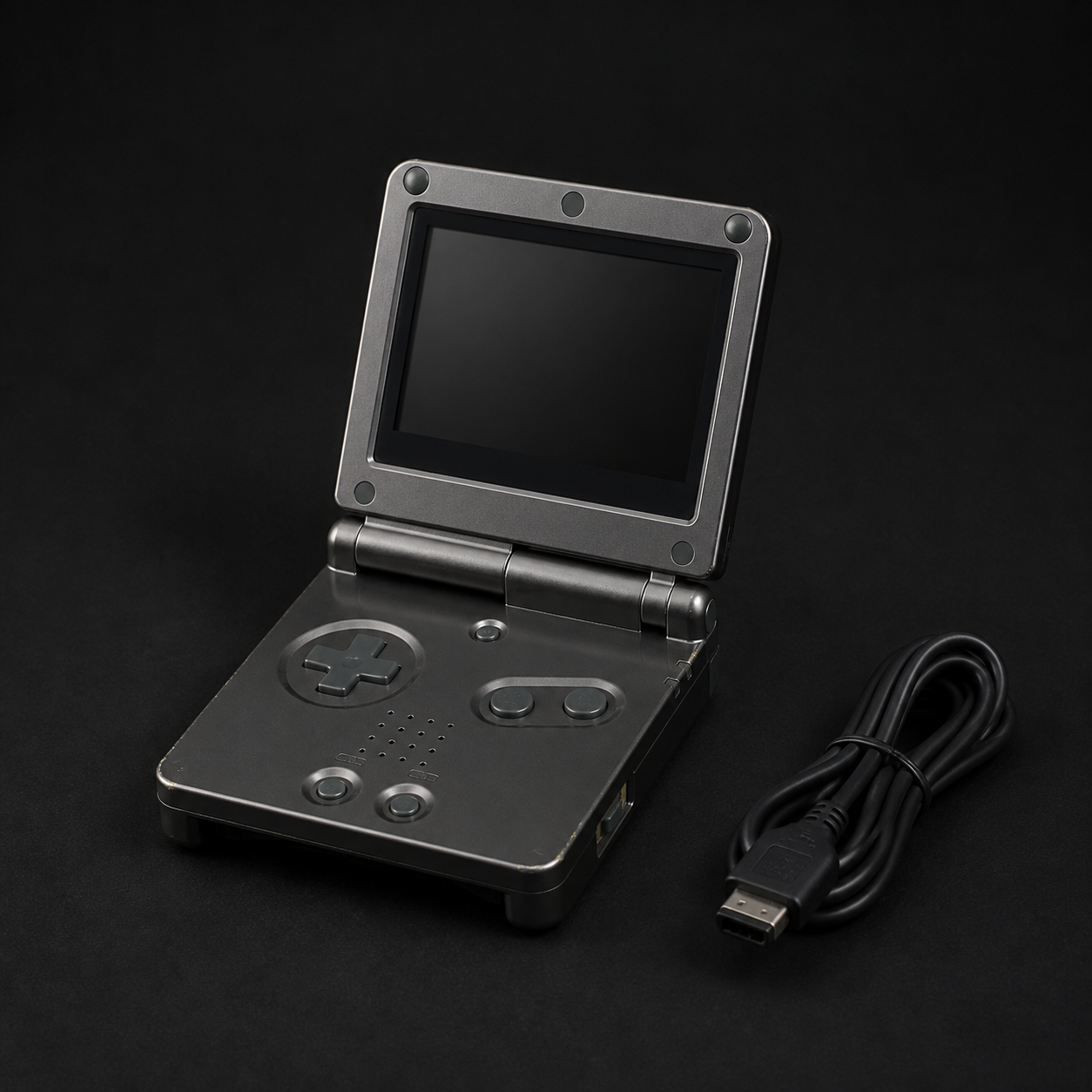 Game Boy Advance SP — Graphite, sample second-hand stock photograph